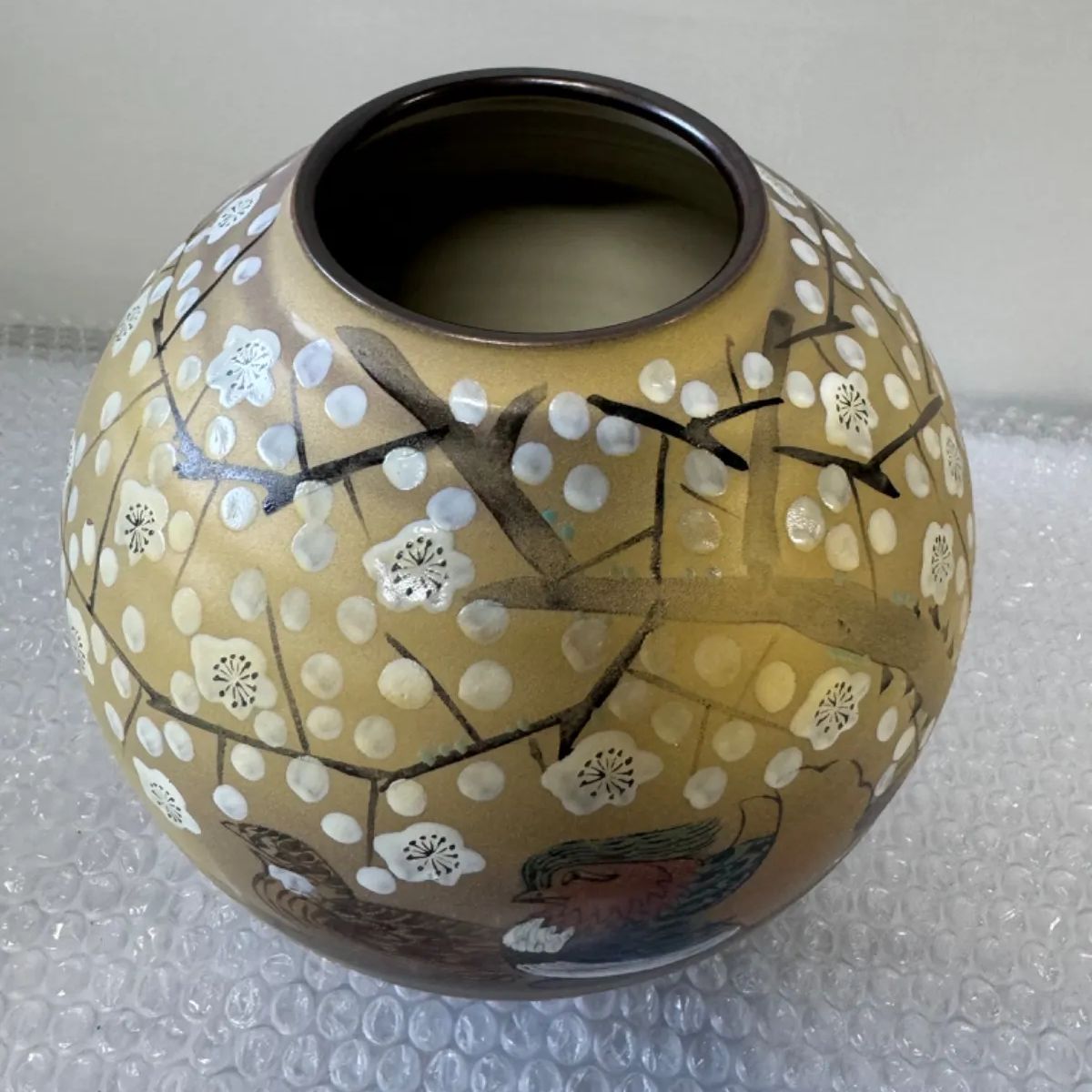 九谷焼 玉竜 九谷焼き 手書き花瓶 壺 花入 花生 花器 生花 フラワー