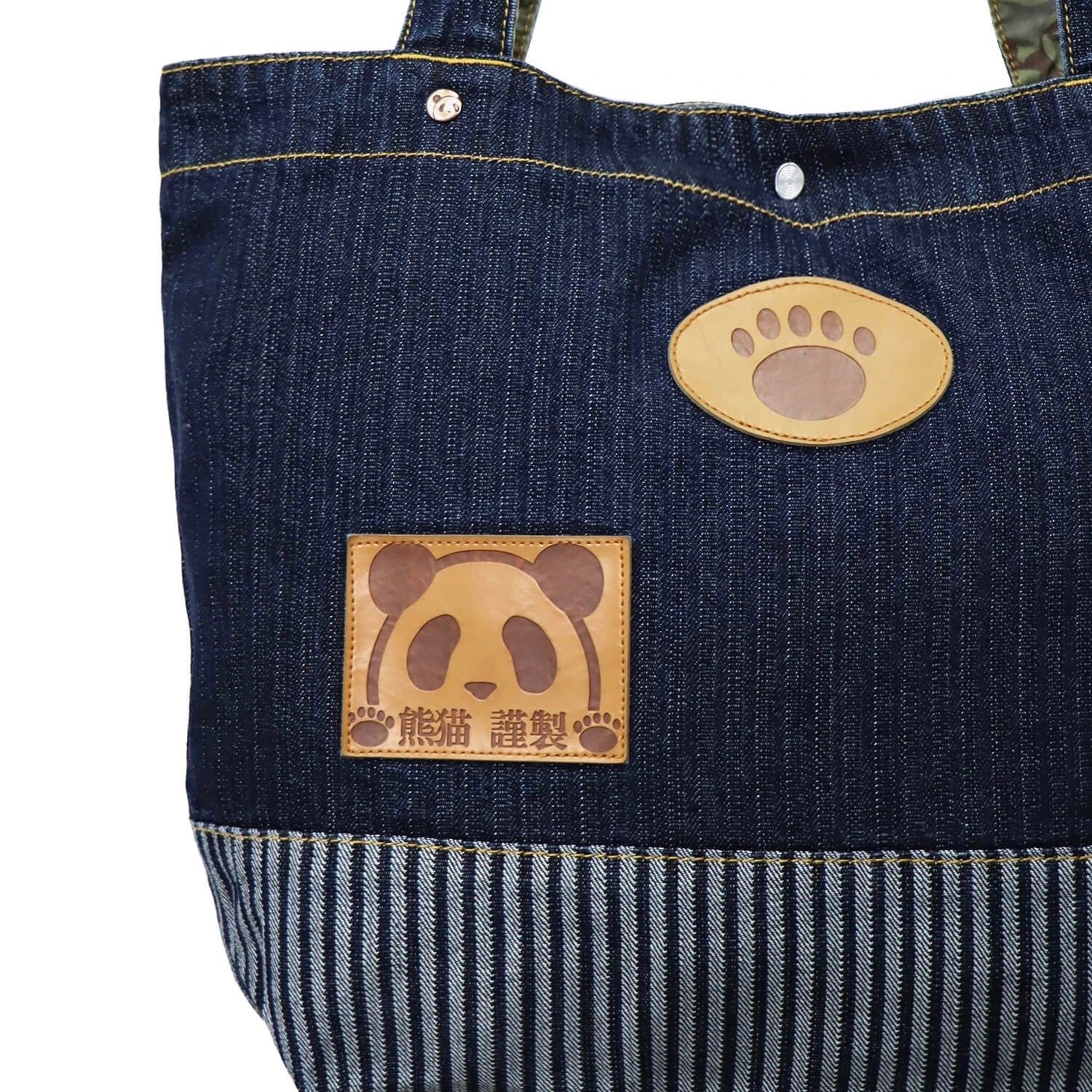 PANDIESTA/パンディエスタ】熊猫謹製 パンダアイコン 刺繍 切替 トート 