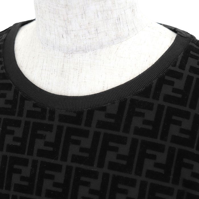 美品】フェンディ 2022年製 ロココ ズッカ柄 フロッキー クルー