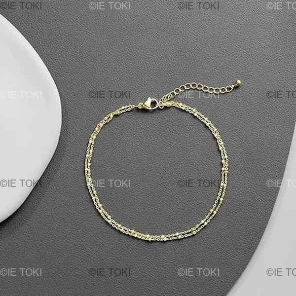 魅力的な 女性用14k金メッキアンクルブレスレット レギュラービーズ アクセサリー