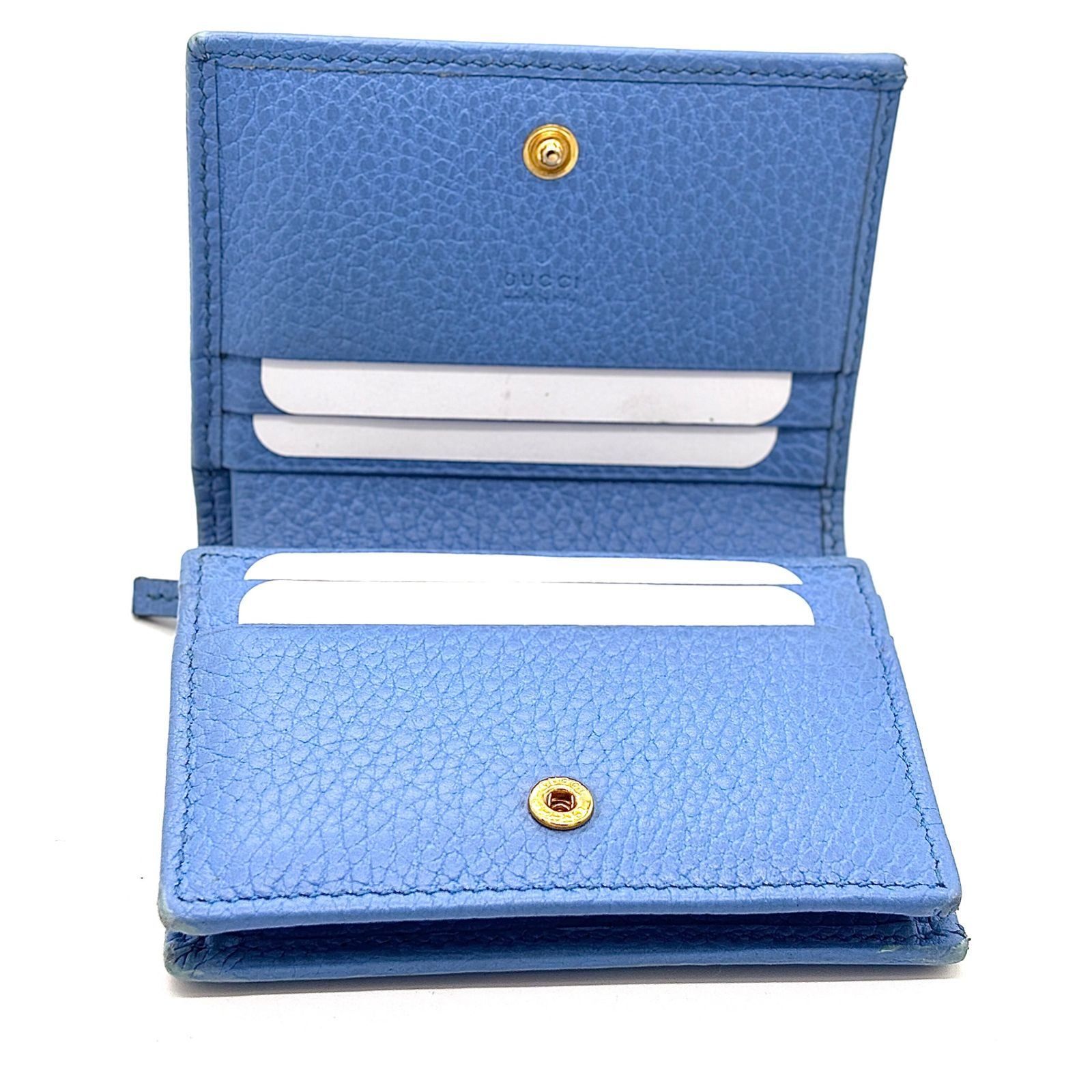 希少　極美品　グッチ　折り財布　マーモント　キルティング　ブルー 極美品✨グッチ 三つ折り財布 マーモント キルティング レザー ライト