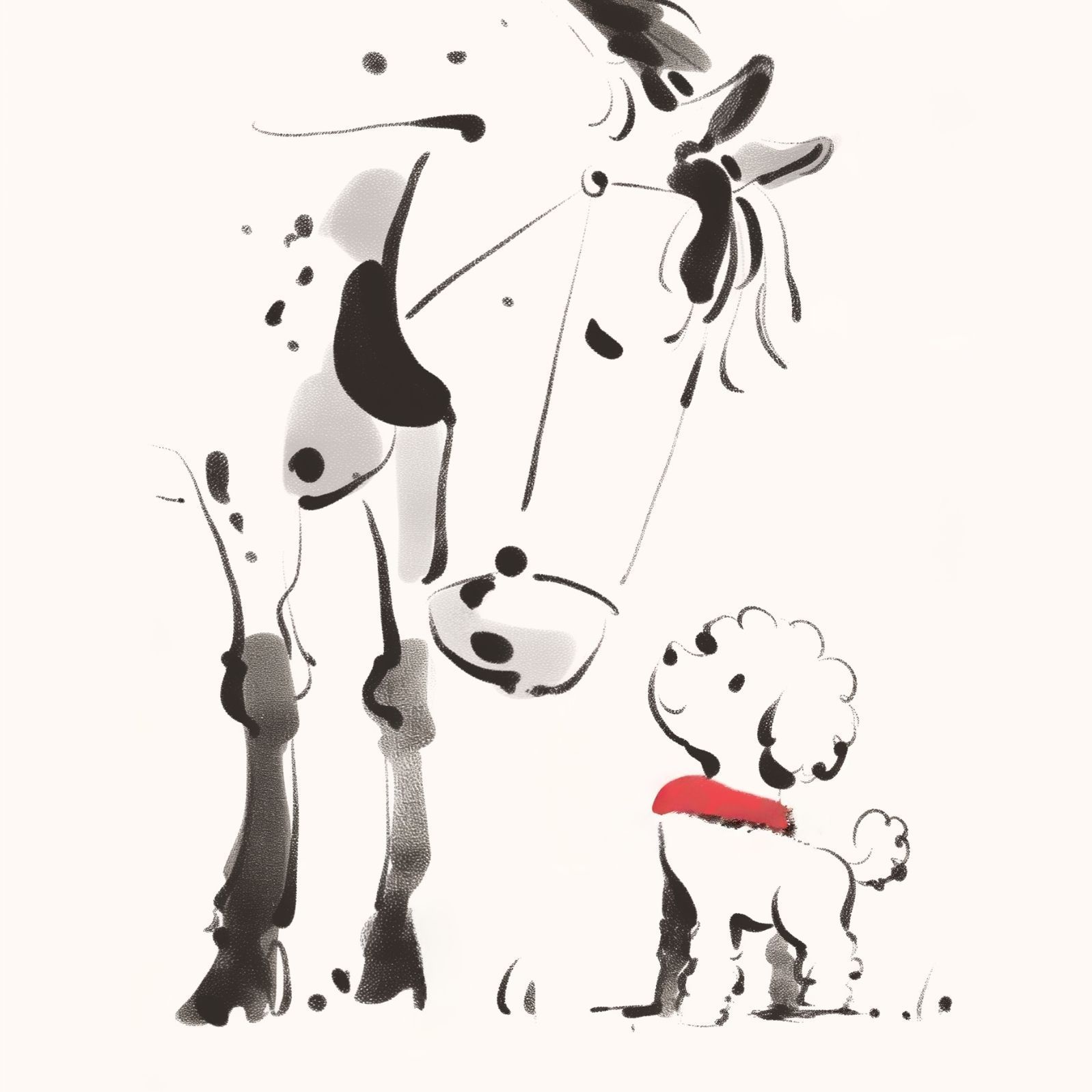 福寿 2026年 - プードル トイプードル犬 No.3 午年 馬 謹賀新年 賀正 新春 迎春 子犬 ペットロス うちの子 記念日 アートポスター 犬の絵 犬のイラスト ギフト プレゼント