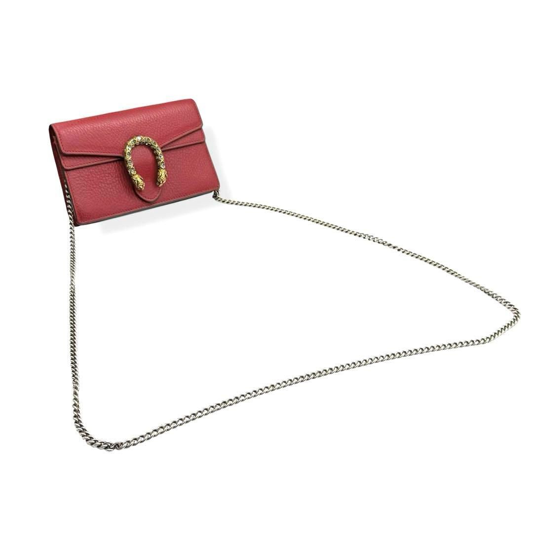 使用わずか　グッチ　ディオニュソス　チェーンショルダーバッグ　レッド　3886 使用わずか グッチ ディオニュソス チェーンショルダーバッグ レッド