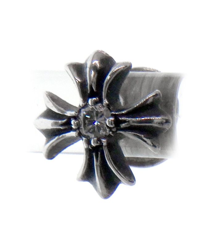 クロムハーツ CHROME HEARTS No2 CH PLS DIA chプラス スタッド アフター 1ダイヤ シルバー ピアス s4328