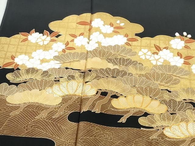 平和屋着物○豪華色留袖 駒刺繍 エ霞色紙重ね吉祥草花文