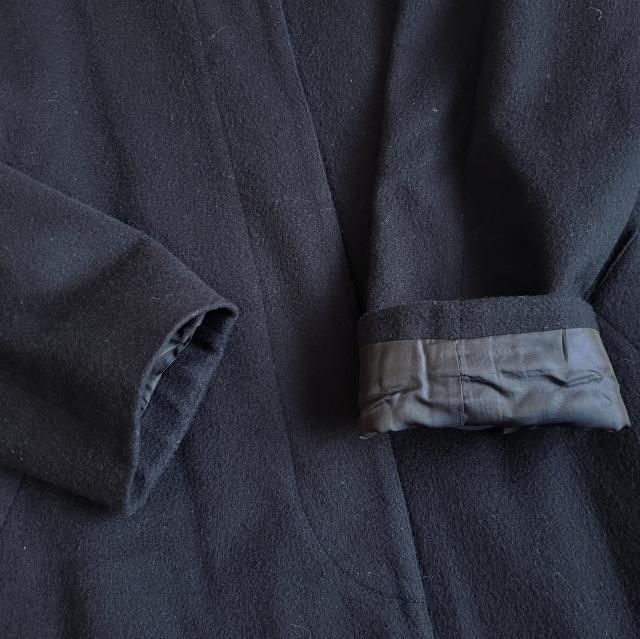 アニオナ AGNONA ☆ カシミヤ ロングコート 伊製 濃紺 インナー付