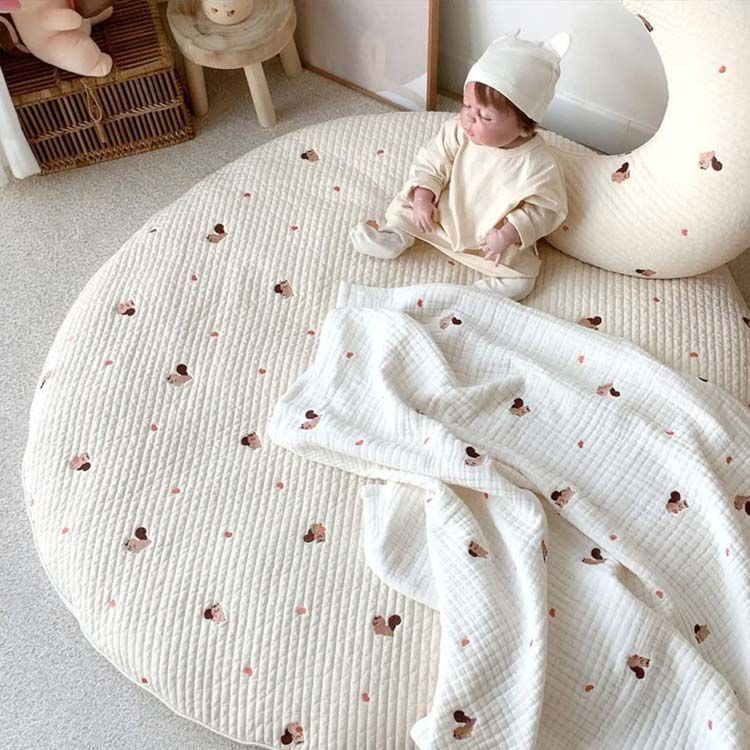 月齢フォト 85cm コットン お昼寝マット サークル 寝相アート