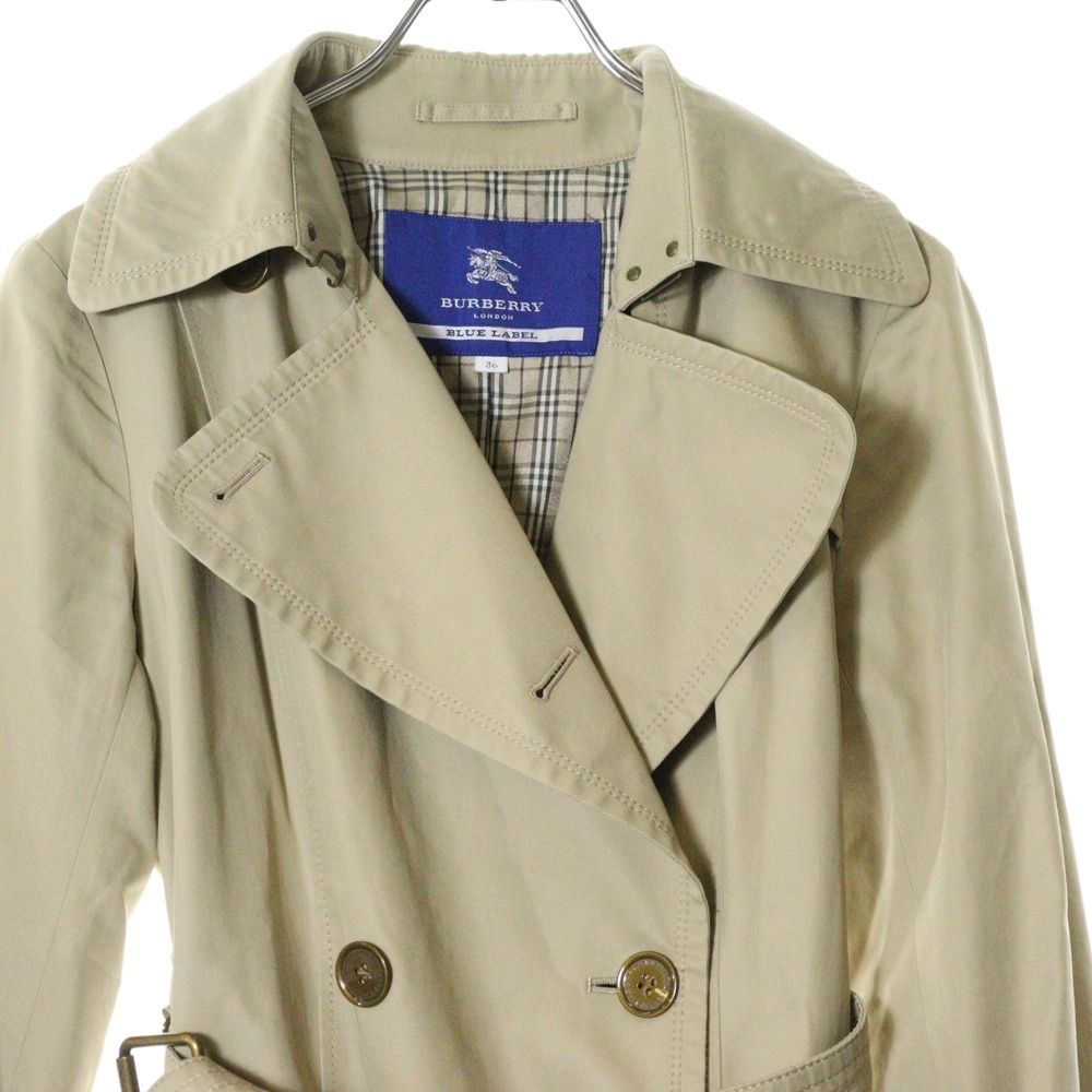 バーバリーズ ブルーレーベル ステンカラーコート ベージュ 40 ノバチェック BURBERRY BLUE LABEL (バーバリーブルーレーベル) 裏地ノバ