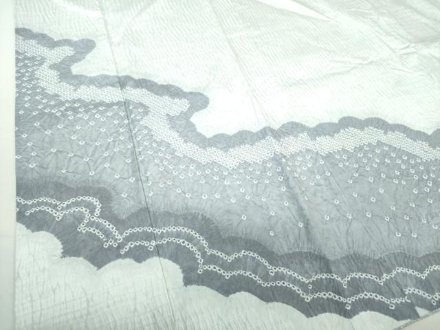 平和屋着物○訪問着 紬地 杢目絞り 雲取り 正絹 逸品 DAAQ3327ps  