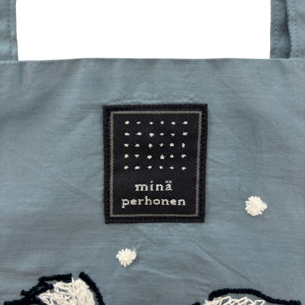 ☆タグ付新品☆mina perhonen☆スワン☆SWAN☆ミニバッグ☆ブルー☆ 美品 mina perhonen ミナペルホネン swan 白鳥刺繍 ミニバッグ