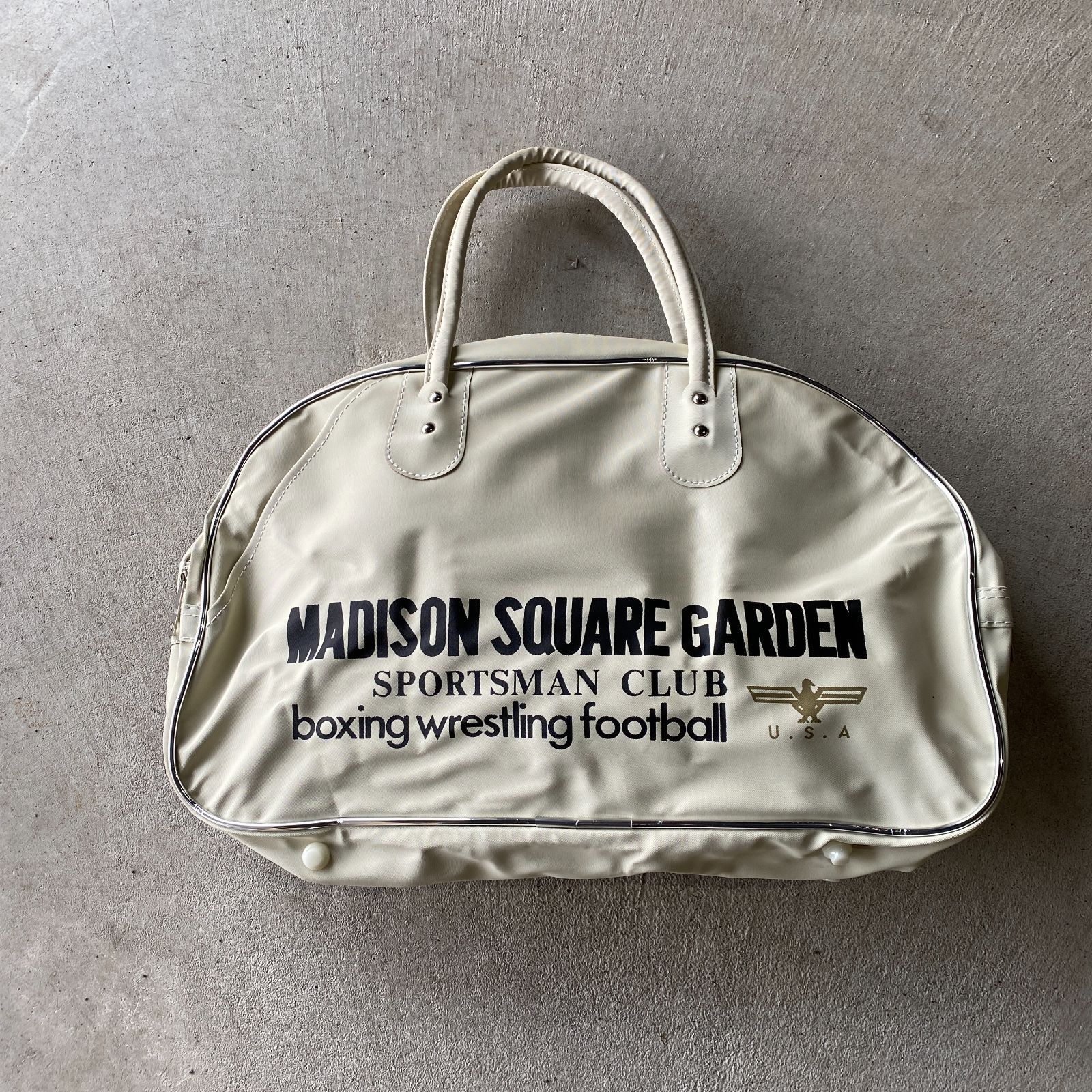 MADISON SQUARE GARDEN マジソンバッグ ホワイト 当時物美品 - メルカリ