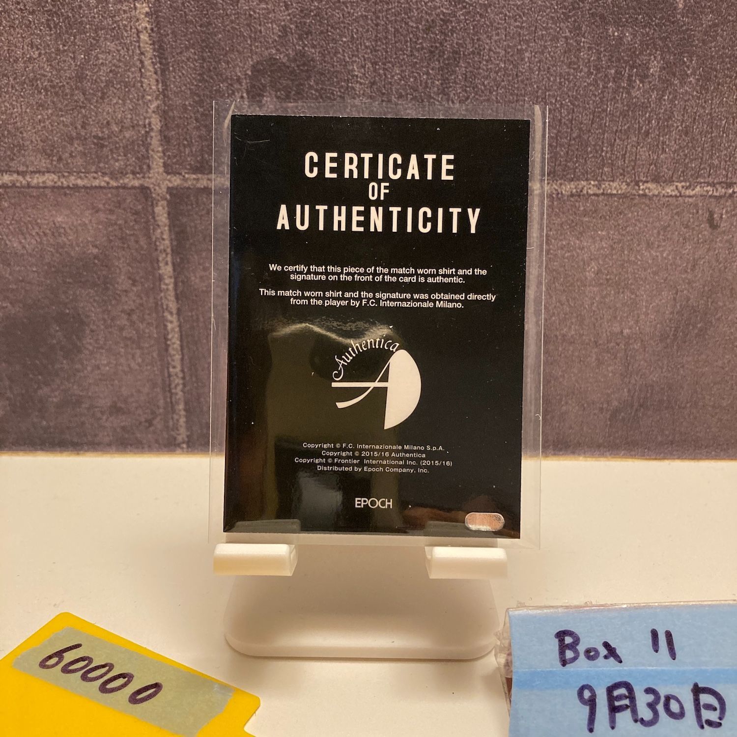 圧倒的な商品数を誇る本店!  2015|16 Epoch 長友佑都 10|18 直筆サイン インテル Inter FC Internazionale Milano Game Used Shirt カード