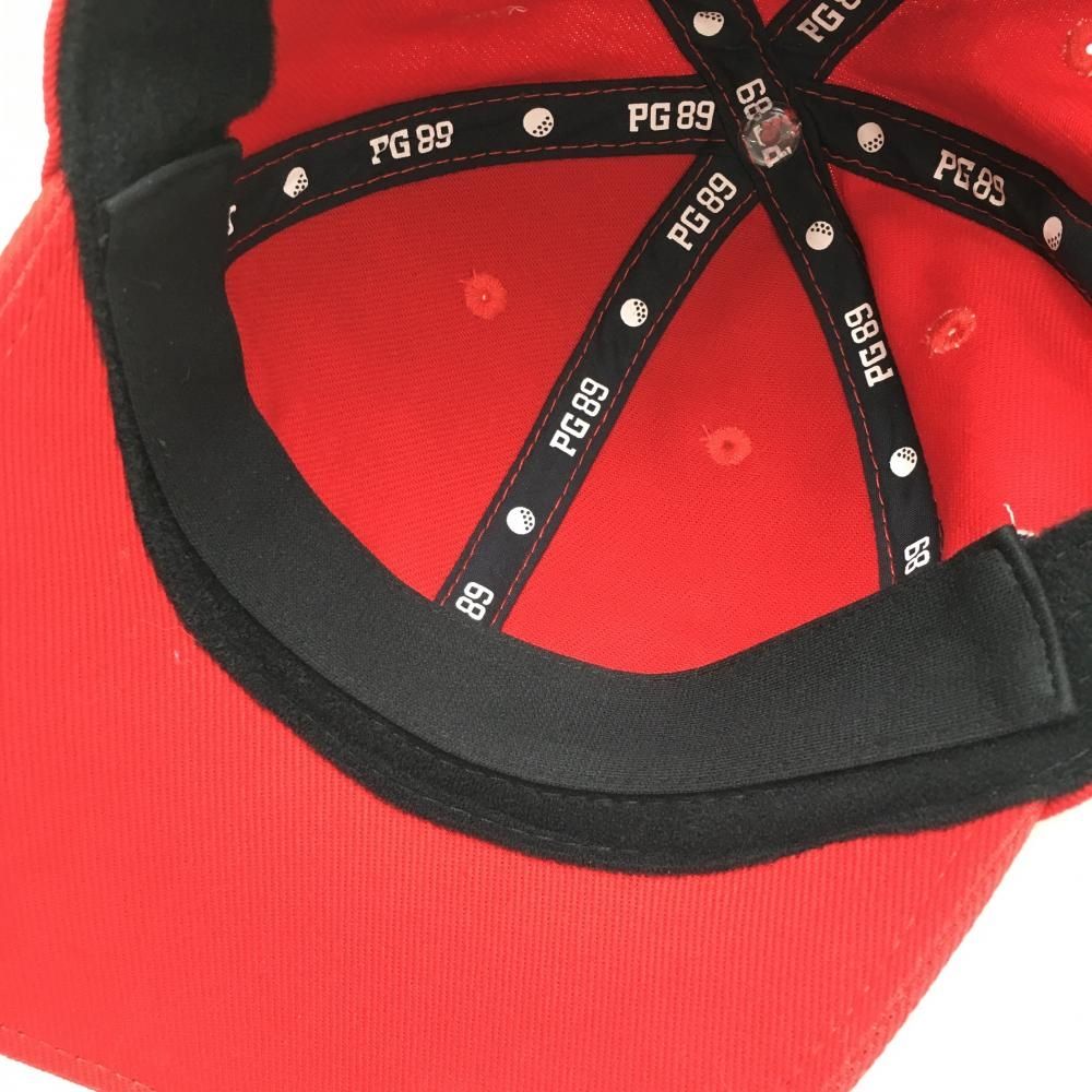 超美品】パーリーゲイツ キャップ レッド コットン100％ 汗取り