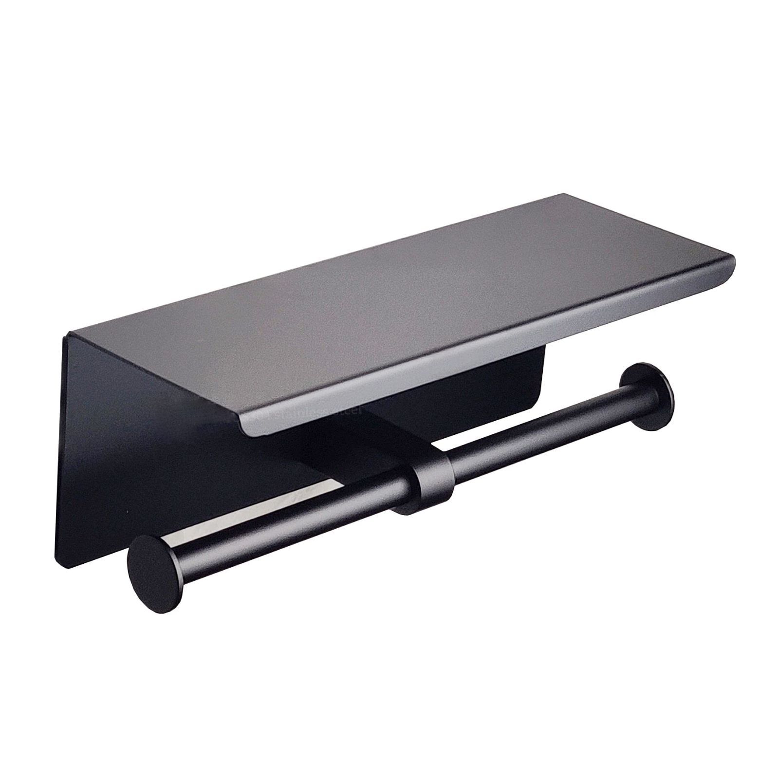 WXVOVXW トイレットペーパーホルダー 2連 トイレっとペーパーホルダー ペーパーホルダー トイレ 棚付き 紙巻き スマホや小物などが置ける棚板付き 太巻き 芯なし 対応 簡単設置 工事不要 マンション 戸建て 賃貸 インテリア DIY ステ