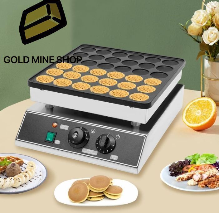 ミニパンケーキベーカーメーカー 36穴 業務用ノンスティックワッフルメーカー マフィンマシン ステンレススチール製ミニパンケーキメーカ