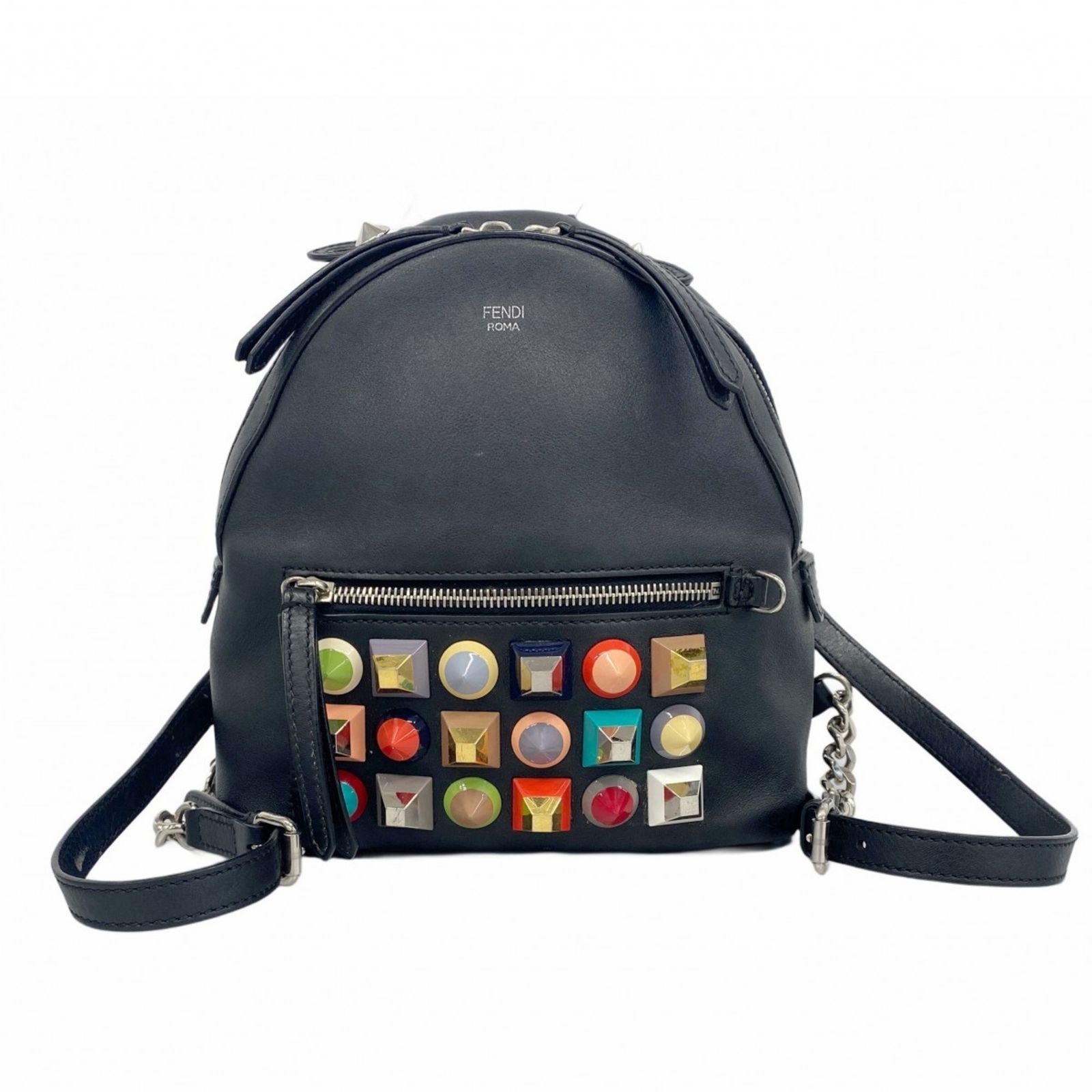 FENDI - FENDI フェンディ バイザウェイ ビジュー By The Way リュック・デイパック 8BZ036 レザー クリスタル ピンク  バックパック リュックサック ミニバッグ ハンドル付 鰐モチーフ キーリング付き 【本物保証】の通販 by 3R boutique｜フェンディならラクマ