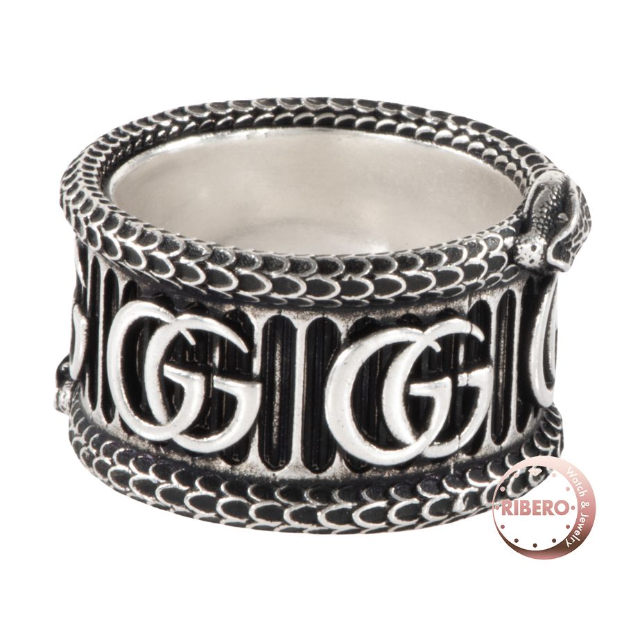 【極美品】GUCCI グッチ リング シルバー スネークリング 19号 メンズ GUCCI グッチ ダブルG シルバー スネーク リング・指輪 19号