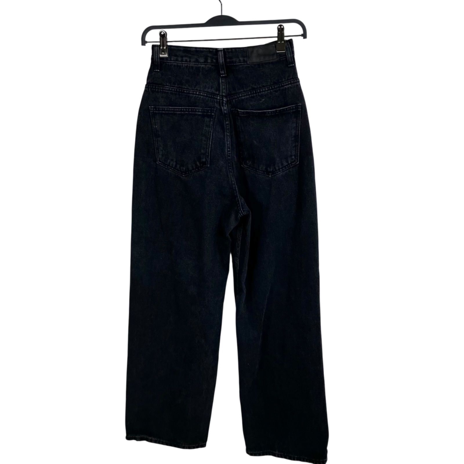 Na.e Wide Loose Jeans デニム S ブラック 黒 ナエ Long丈 ワイドルーズジーンズ ストレートデニムパンツ ロング丈 コットン