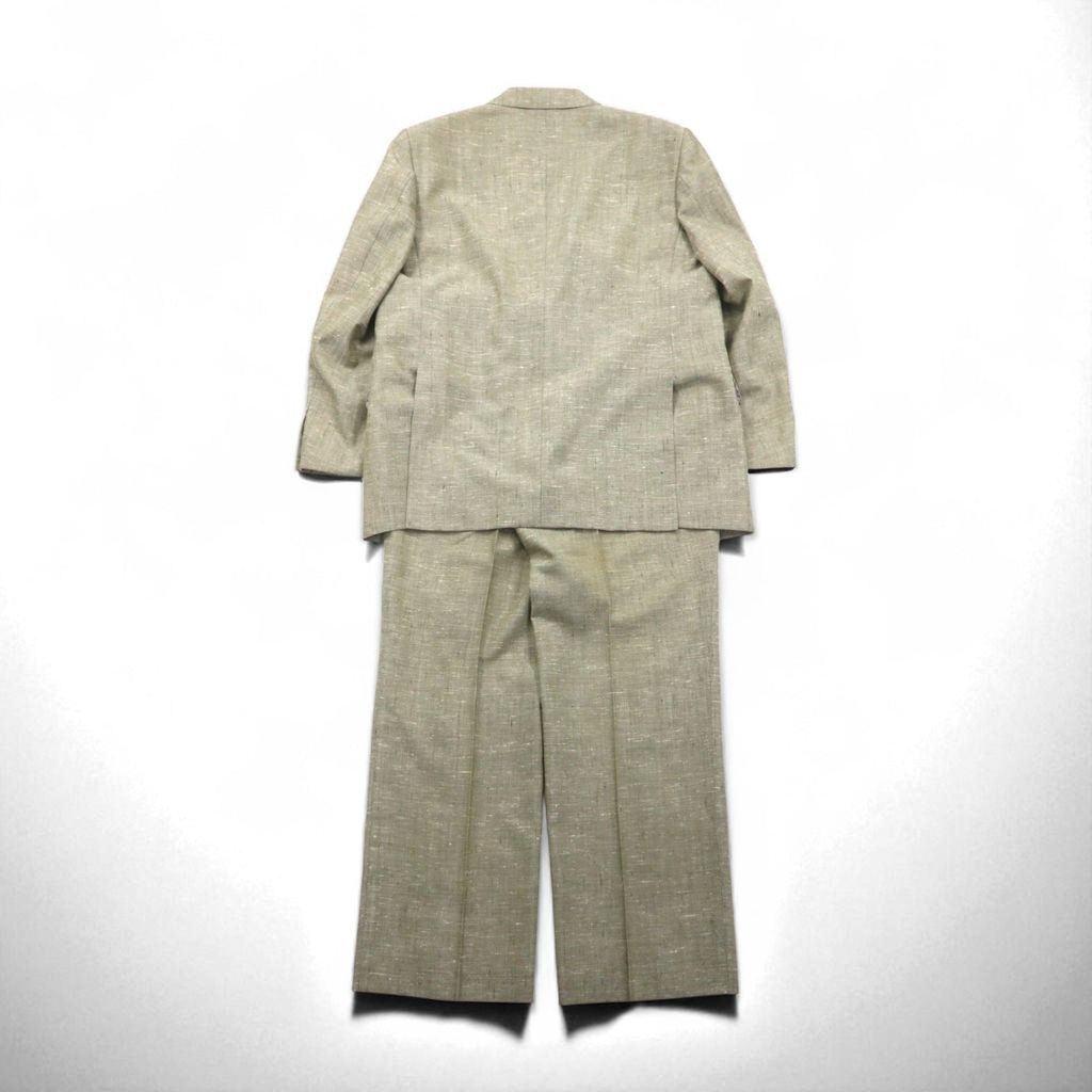 90s vintage スラックス リネン素材　麻混　アイボリー　メンズ 1点物◇SAVANEビッグサイズXXLリネンパンツ/スラックス古着