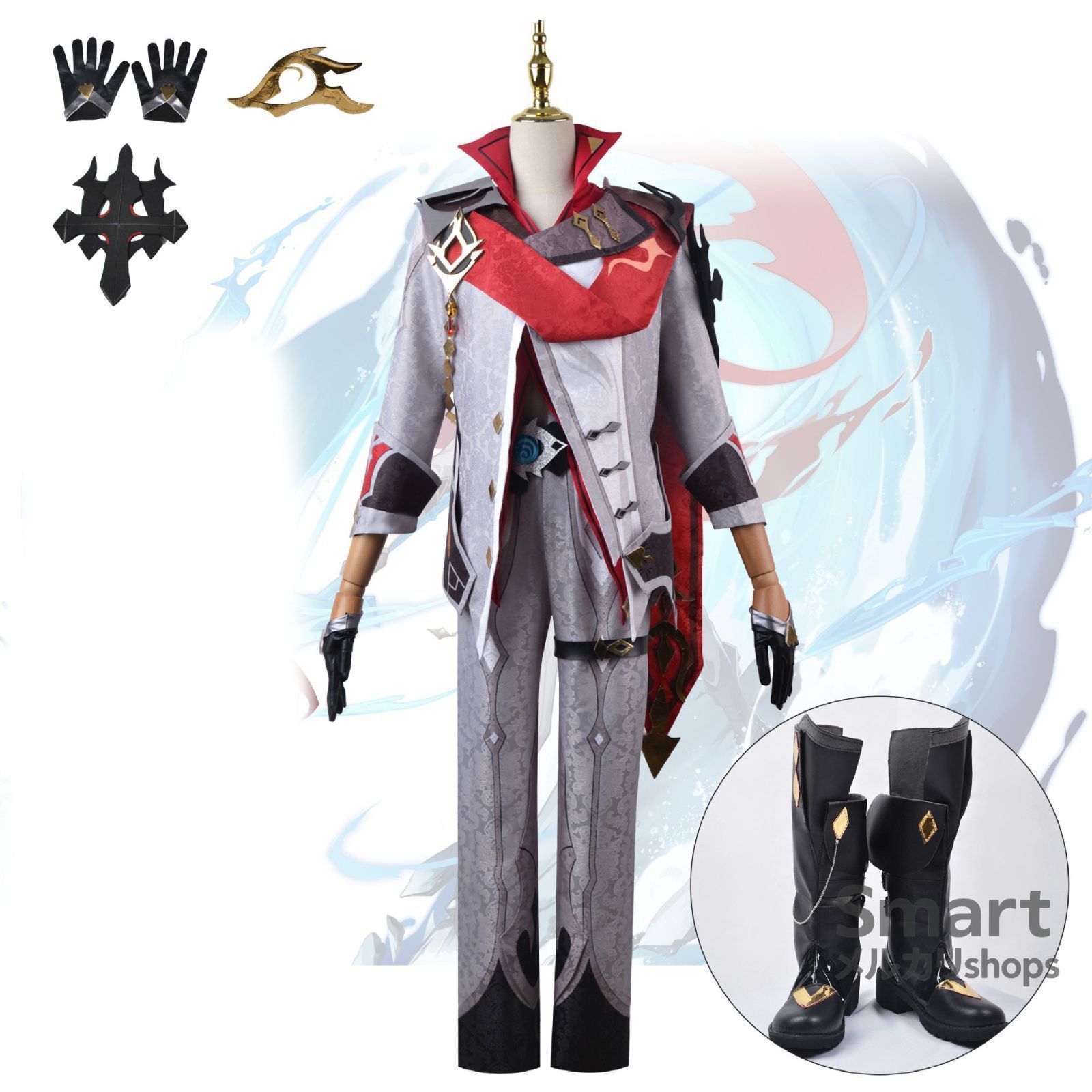 コスプレ 衣装 タルタリヤ 公子 原神 ファデュイ執行官風 フルセット ゲーム キャラクター服 M250911-5