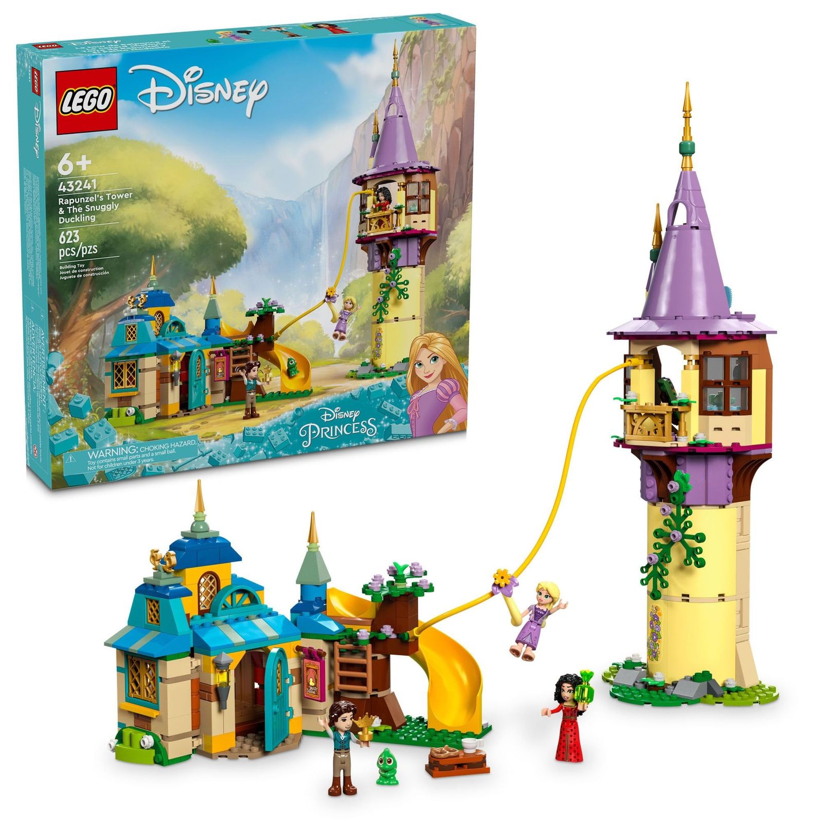 LEGO ディズニー プリンセス ラプンツェルの塔 u0026 スナグリー アヒルの子もつれた組み立ておもちゃ フリンライダーとマザーゴセルミニドール ディズニープリンセス おもちゃ 6歳以上の女