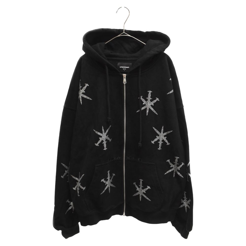 UNKNOWN LONDON (アンノーンロンドン) Dagger Rhinestone Zip Hoodie