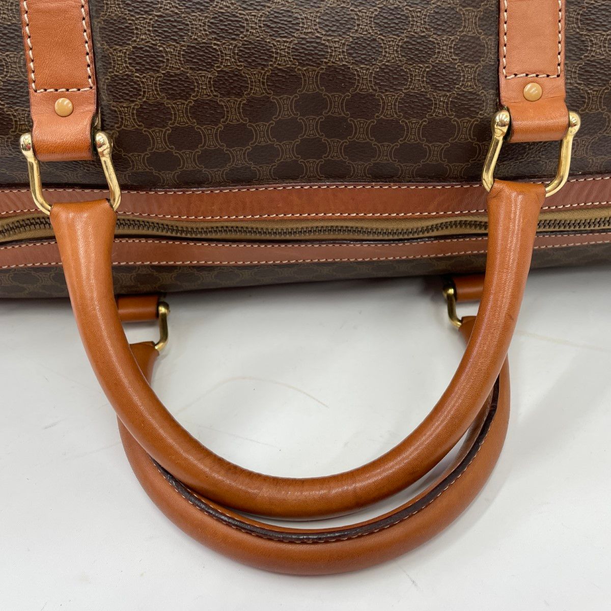 〇〇CELINE セリーヌ ボストンバッグ M11 マカダム柄 ブラウン