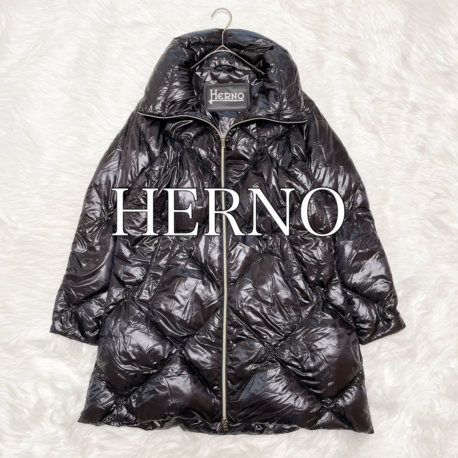 HERNO ロングダウンジャケット BLK P1001518D ポリエステル HERNO ロングダウンジャケット 38 BLK P1001518D ポリエステル - メルカリ