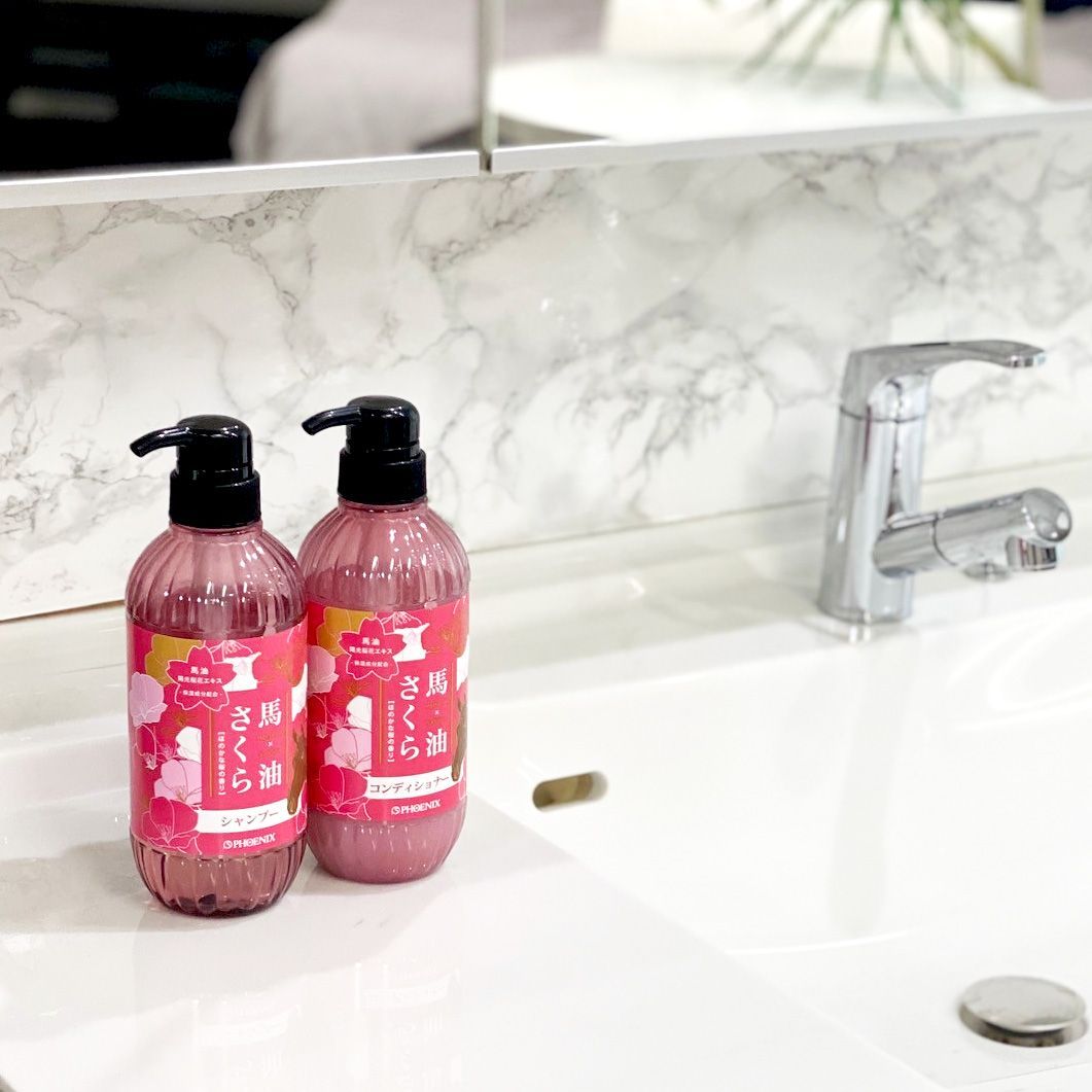 再入荷】馬油さくら シャンプー500ml コンディショナー500ml セット