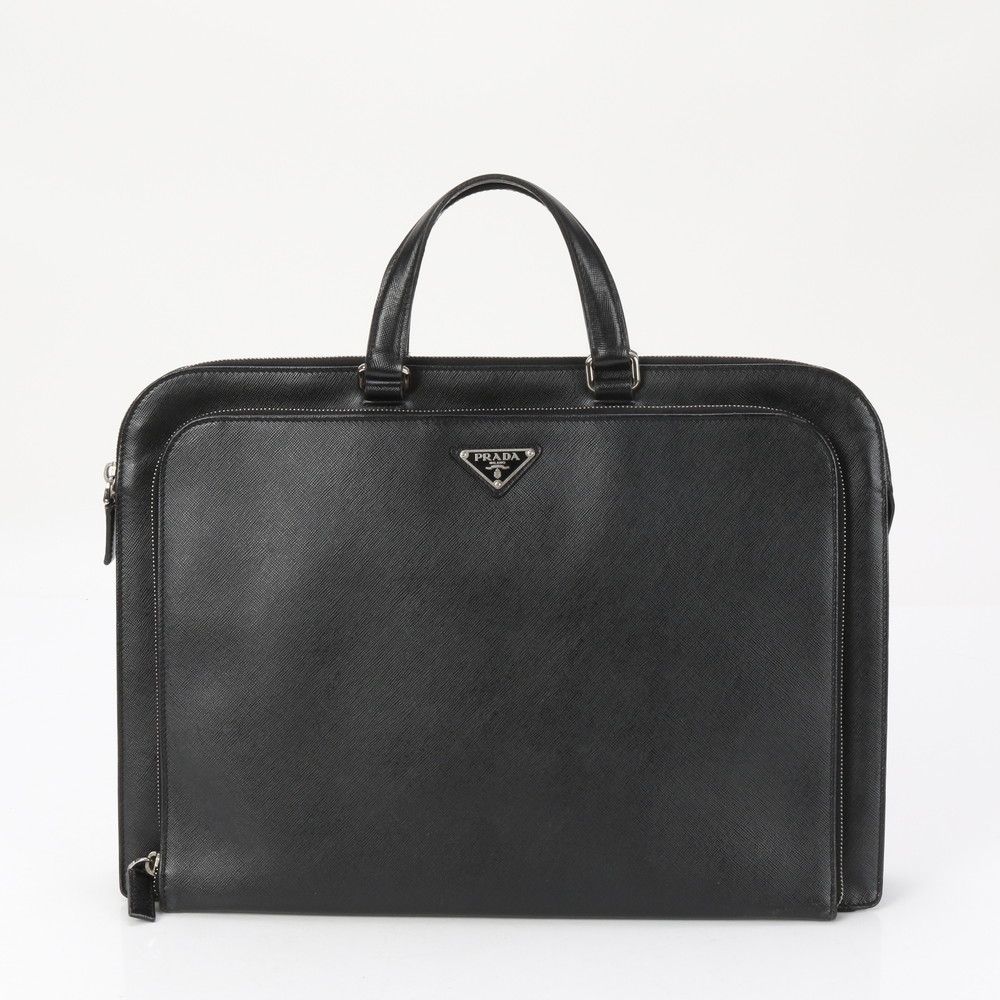 PRADA プラダ ビジネスバッグ ブリーフケース 2WAY 三角ロゴ 黒 A4