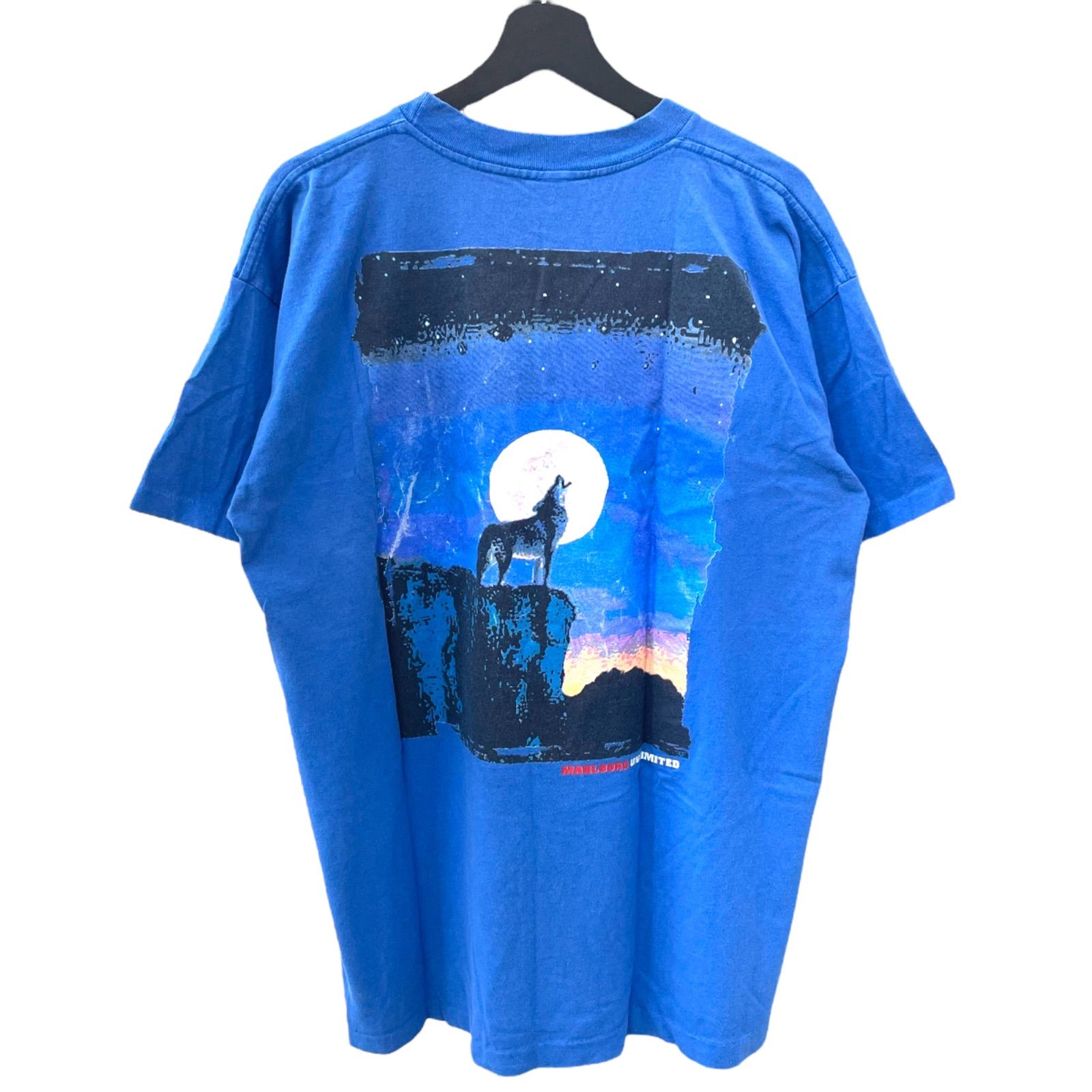 VINTAGE】90s MARLBORO COYOTE POCKET TEE BLUE T-SHIRT XL マルボロ 