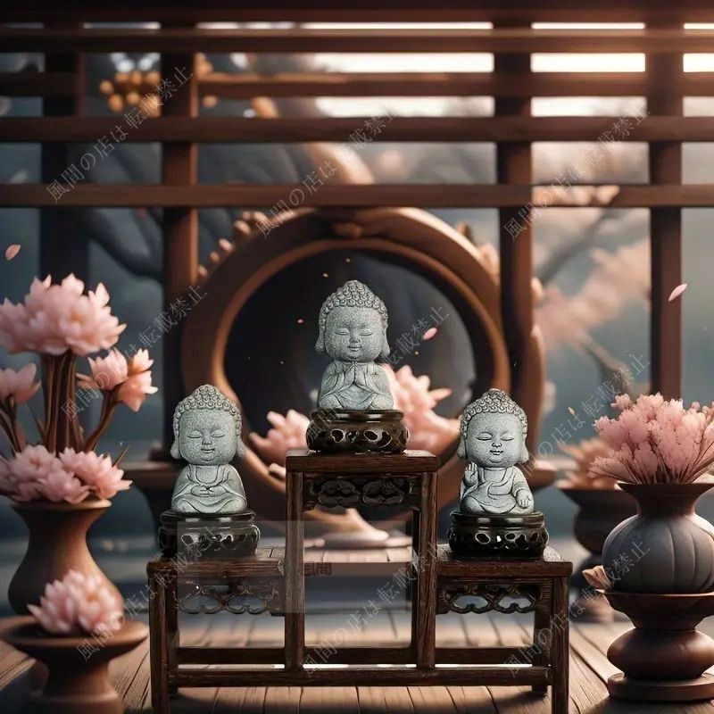 可愛い石仏 仏 石 手を合わせる 瞑想 zen 禅 仏像 置物 オブジェ