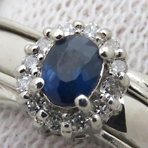 リング 指輪 サファイア ダイヤリング Pt900 サファイア ダイヤモンド  