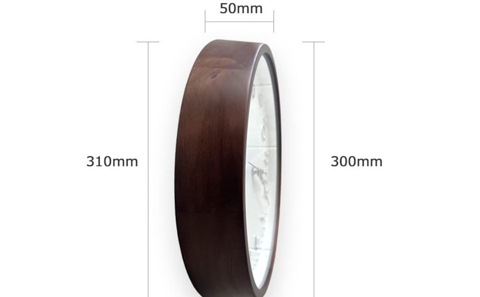 電波掛け時計 BLUTO ハンドメイド 掛け時計 おしゃれ 掛時計（ブラウン