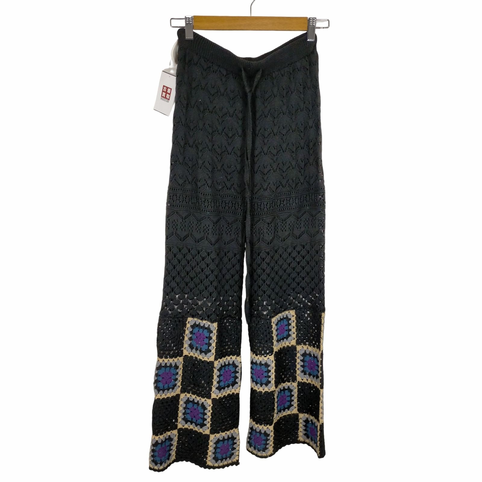 ニコアンド Niko and 裾クロシェットニットパンツ レディース