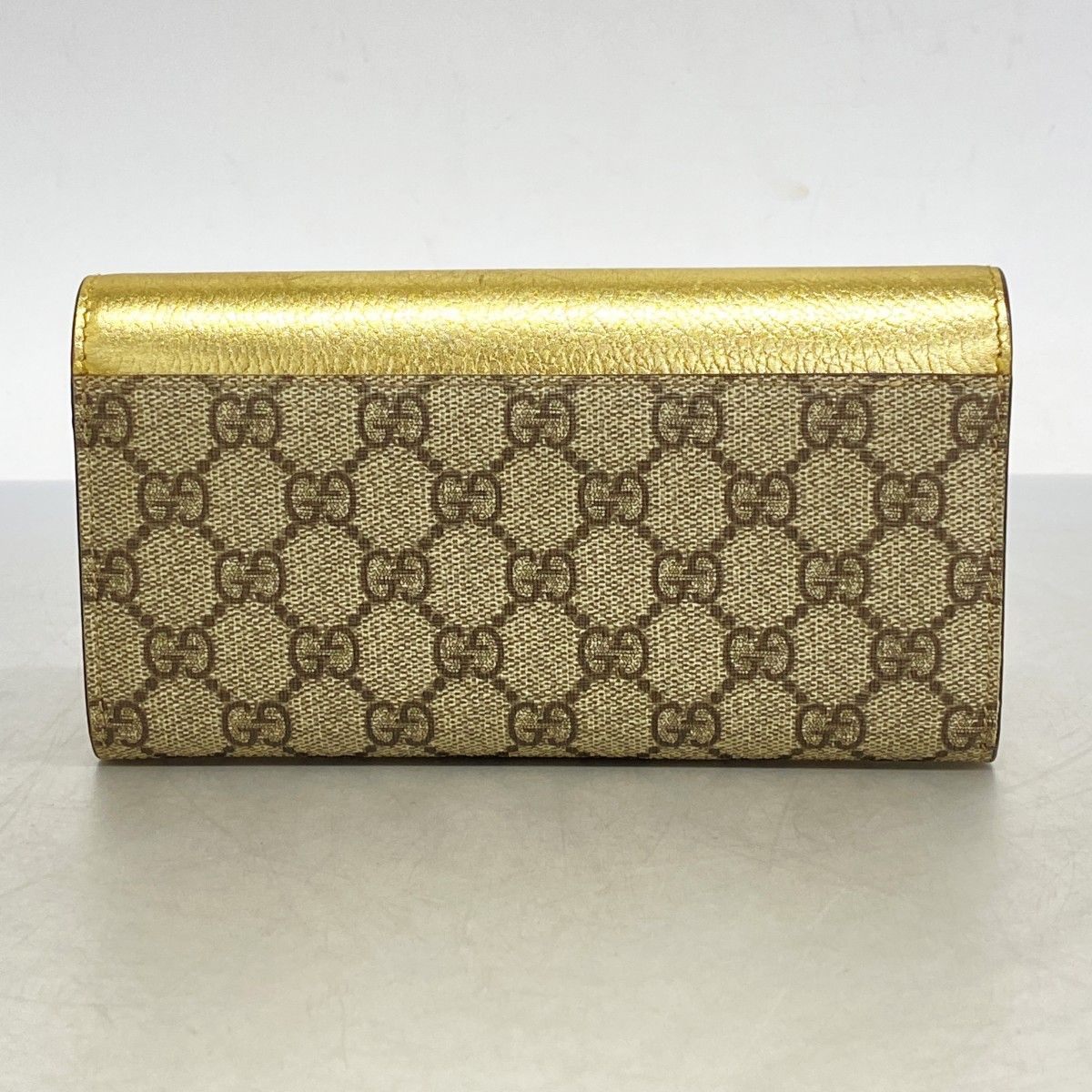 美品　グッチ 長財布　GGマーモント　456116　レザー　ゴールド金具 5ha0105-h】グッチ 長財布 GGマーモント/GGスプリーム 456116