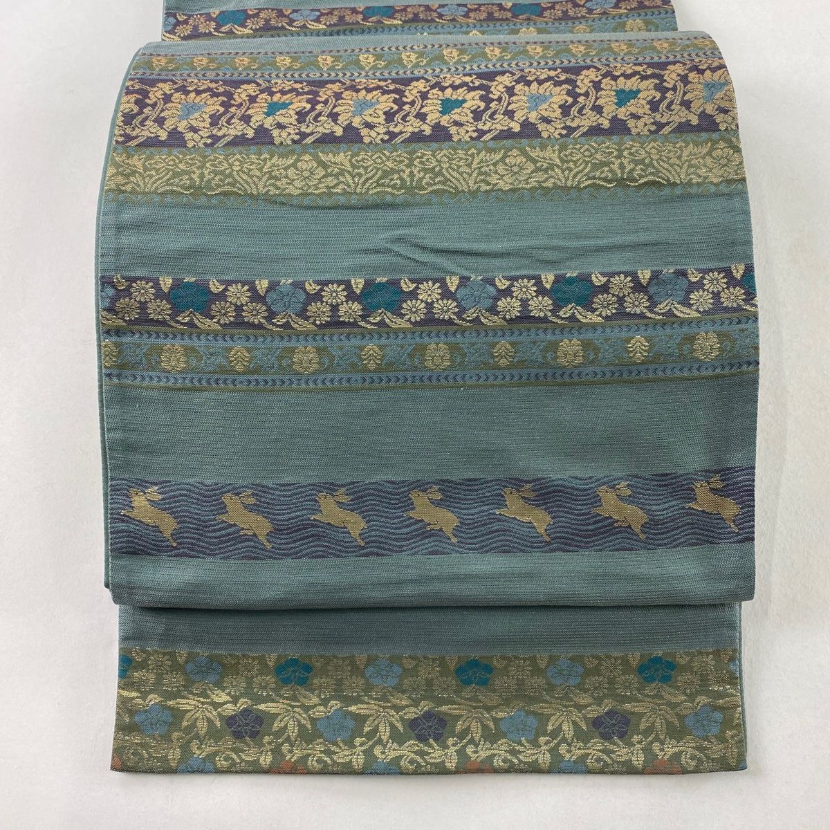 ②⑤⑧跳ね うさぎ 三日月 ススキ 袋帯 紬 正絹 美品 楽天市場】京袋帯 WAKKA帯 名古屋帯 単品 白ねず うさぎ ねこ 帯