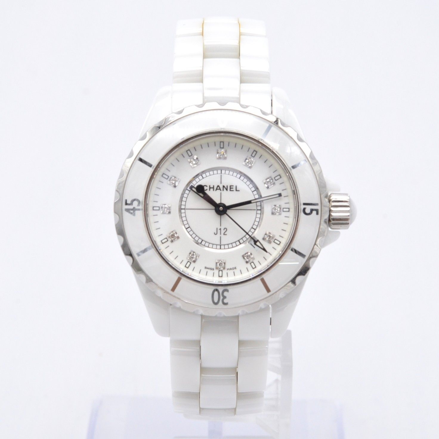 シャネル CHANEL J12 レディース腕時計 ホワイト セラミック 12P