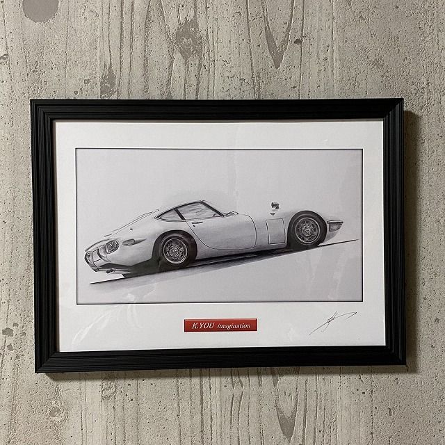 NC-230 トヨタ2000GT 限定版画 直筆サイン有 額装済 作家 平右ヱ門