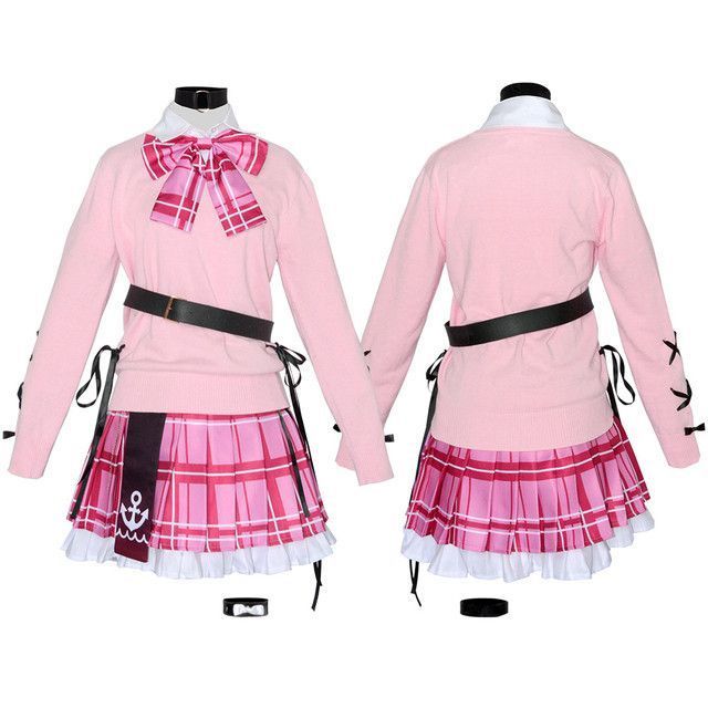 コスプレ衣装湊あくあホロライブセット赤色ワンピース