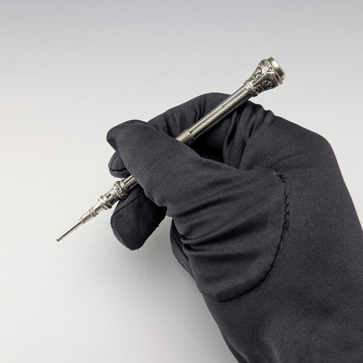 1900年頃 アンティーク シルバー製 推進式ペンシル 86-110mm