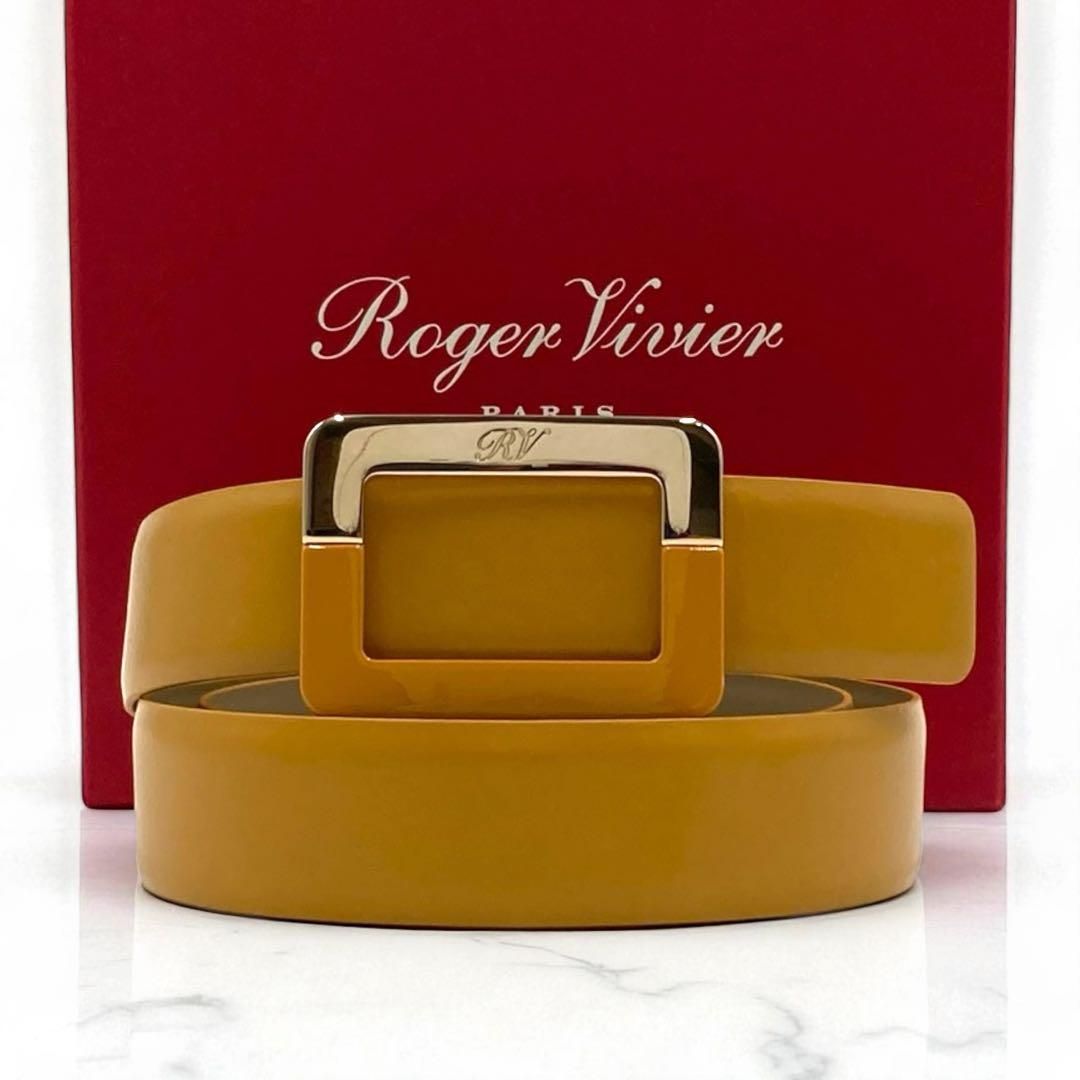 Roger Vivier ロジェヴィヴィエ ベルト レザー イエロー ゴールド レディース