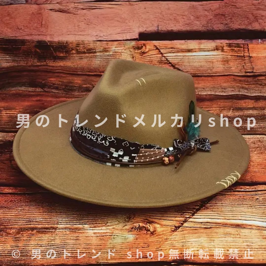 ハット 夏 アウトドア 帽子 フェドラハット 秋冬 レトロ 欧米風 英国風 ジャズスタイル 乗馬スタイル ウール調 おしゃれ 58cm 防寒 保温性 防風性 つば広 ワイドブリム クローシュ型 大きい メンズ 遮光 つば広 冬 日除け 大きい ロック