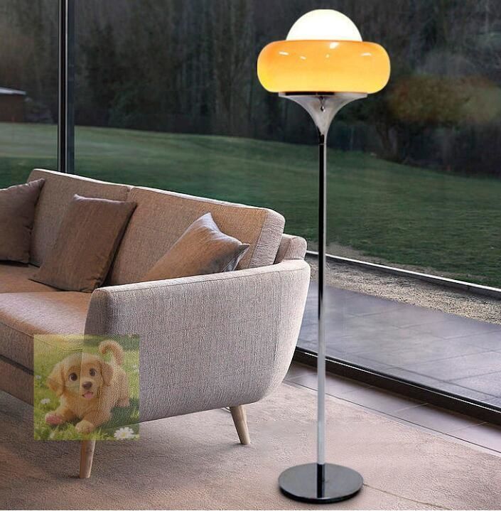 上質フロアライト スタンドライト 間接照明 レトロ鉄フロアランプエッグタルトフロアライト ガラスランプシェードフロアランプ NEXPOTALLINN_EU