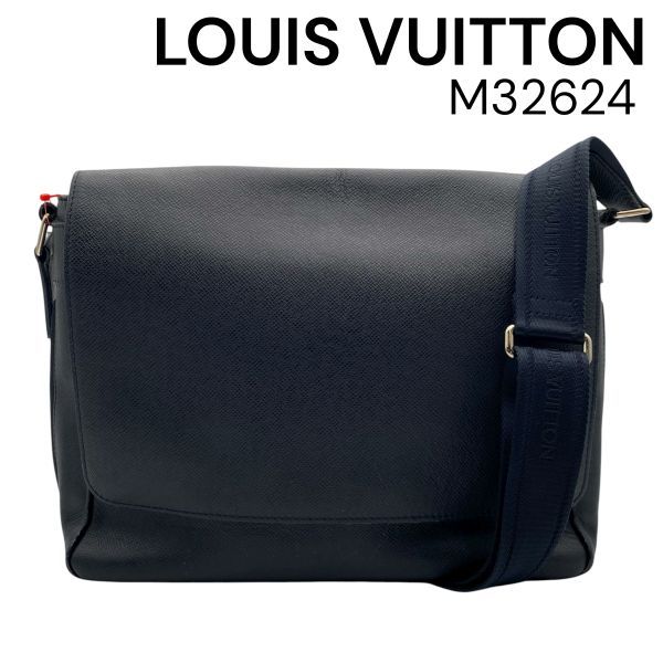 ● ルイヴィトン LOUIS VUITTON タイガ ロマンMM ショルダーバッグ メッセンジャーバッグ フラップ M32624 ボ ル レザー メンズ 5E072
