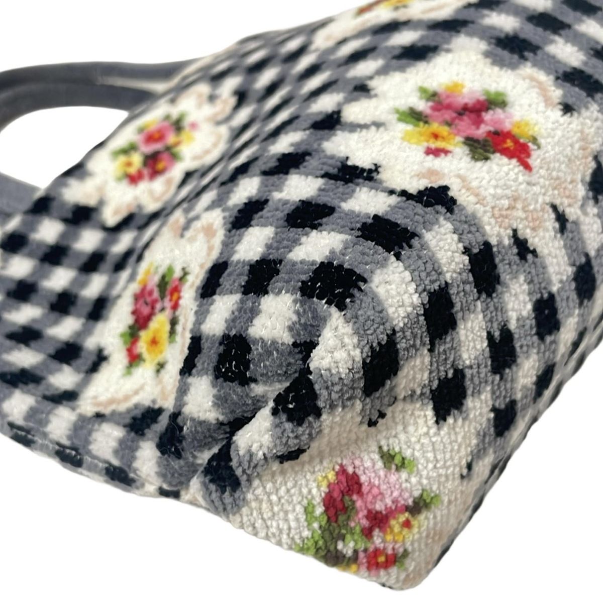 FEILER(フェイラー) トートバッグ - 白×グレー×マルチ ヴィシー  