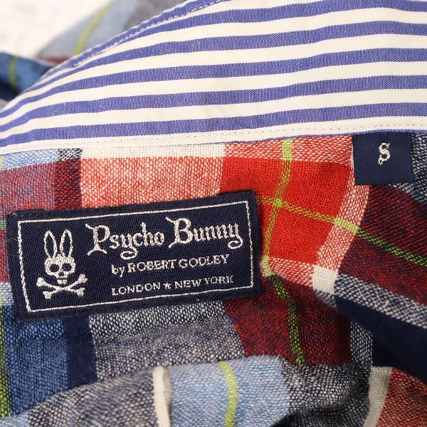 未使用 サイコバニー チェック柄 ゴルフ 半袖 シャツ S Psycho Bunny