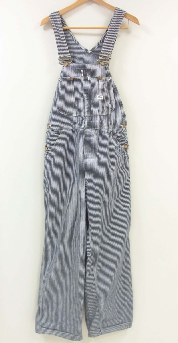 70s lee アメリカ　USA オーバーオール　古着　ストライプ　ヒッコリー ビンテージ70's○Leeヒッコリーストライプオーバーオール実寸