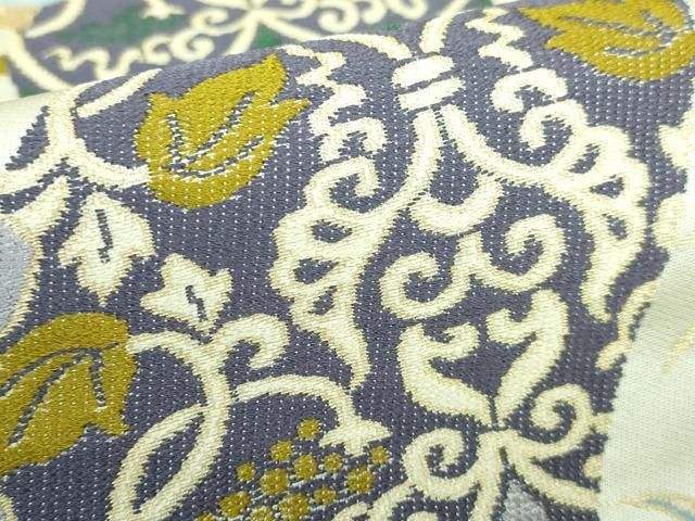 平和屋本店■極上　西陣　白綾苑大庭　六通柄袋帯　正倉院花唐草　金糸　逸品　DZAA5829kh5 平和屋本店□極上 西陣 白綾苑大庭 六通柄袋帯 正倉院花唐草 金糸 逸品