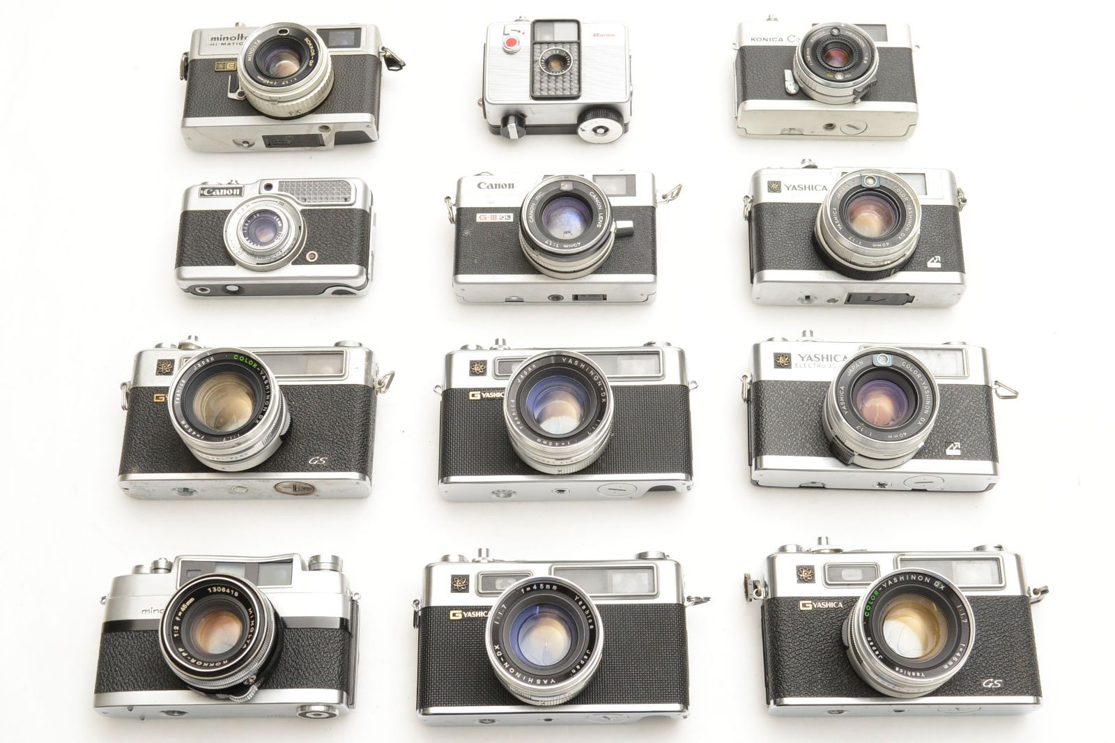 ジャンク レンジファインダーまとめ 12個 CANON キヤノン QL-III MINOLTA ミノルタ V2 YASHICA ELECLTRO 35 GX など 54250914